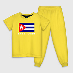 Пижама хлопковая детская Free Cuba, цвет: желтый