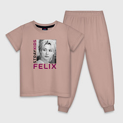 Пижама хлопковая детская Felix funart, цвет: пыльно-розовый