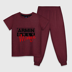 Пижама хлопковая детская Armin Only: Mirage, цвет: меланж-бордовый