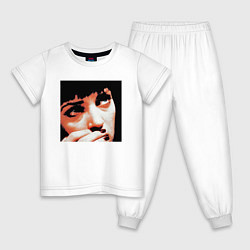 Пижама хлопковая детская Это не слезы, цвет: белый