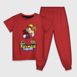 Пижама хлопковая детская Rayman - legends, цвет: красный