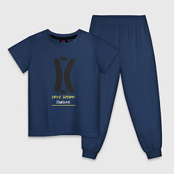 Пижама хлопковая детская Dave Gahan - Hourglass logo, цвет: тёмно-синий