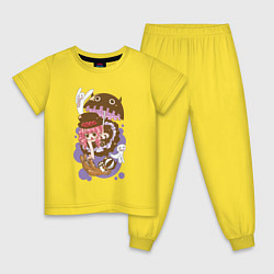 Пижама хлопковая детская Перона чиби - One Piece, цвет: желтый