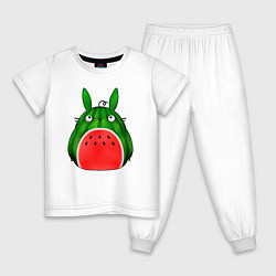 Пижама хлопковая детская Тоторо арбузик, цвет: белый