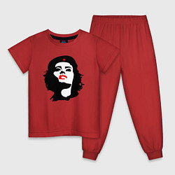 Пижама хлопковая детская Revolution girl, цвет: красный