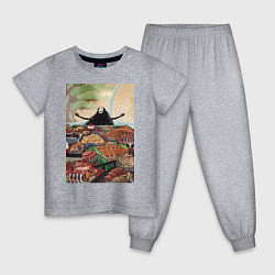 Пижама хлопковая детская Унесённые призраками Безликий Каонаси, цвет: меланж