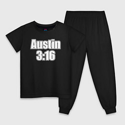 Пижама хлопковая детская Стив Остин Austin 3:16, цвет: черный