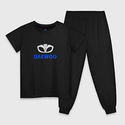 Пижама хлопковая детская Daewoo sport auto logo, цвет: черный