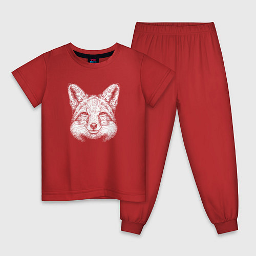 Детская пижама Голова лисицы / Красный – фото 1