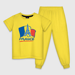 Пижама хлопковая детская France, цвет: желтый