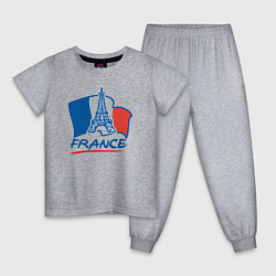 Пижама хлопковая детская France, цвет: меланж