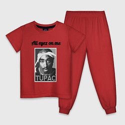 Пижама хлопковая детская 2pac Art All eayz on me, цвет: красный