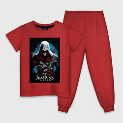 Пижама хлопковая детская Assassins creed строгий костюм, цвет: красный