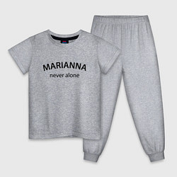 Пижама хлопковая детская Marianna never alone - motto, цвет: меланж