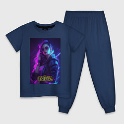 Пижама хлопковая детская League of Legends Kaisa Kda, цвет: тёмно-синий
