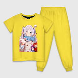 Пижама хлопковая детская Sousou no Frieren heart, цвет: желтый