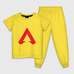 Пижама хлопковая детская Logo apex legends, цвет: желтый