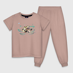 Пижама хлопковая детская Саю Геншин Импакт, цвет: пыльно-розовый