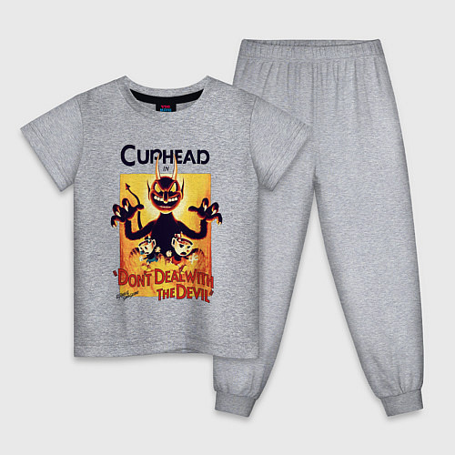 Детская пижама Капхед - дьявол / Меланж – фото 1