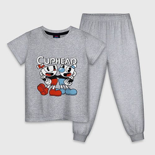 Детская пижама Cuphead and Mugman / Меланж – фото 1