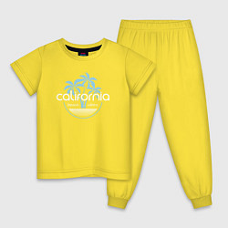 Пижама хлопковая детская California beach, цвет: желтый
