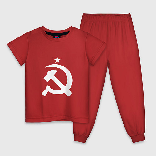 Детская пижама Белый серп и молот / Красный – фото 1
