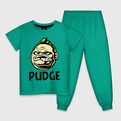 Пижама хлопковая детская Pudge Face, цвет: зеленый