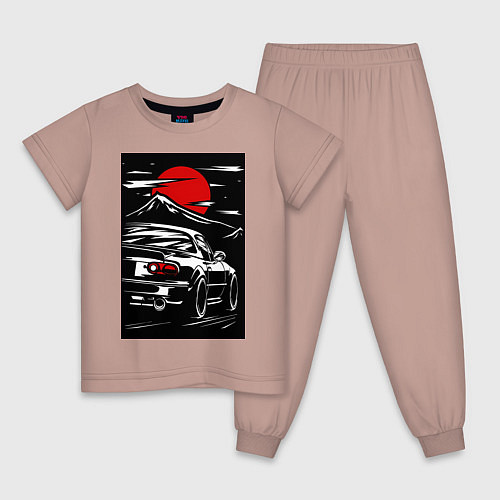 Детская пижама Мазда mx5 miata / Пыльно-розовый – фото 1