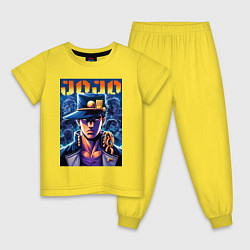 Пижама хлопковая детская Jojo - Jotaro Kujo ai art, цвет: желтый
