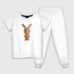Детская пижама Веселый заяц - кролик с морковкой