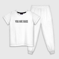 Пижама хлопковая детская You are bugs - 3 Body Problem, цвет: белый
