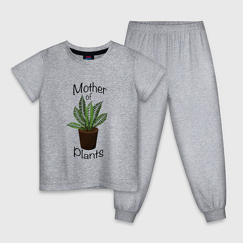 Детская пижама Mother of plants - Папоротник / Меланж – фото 1