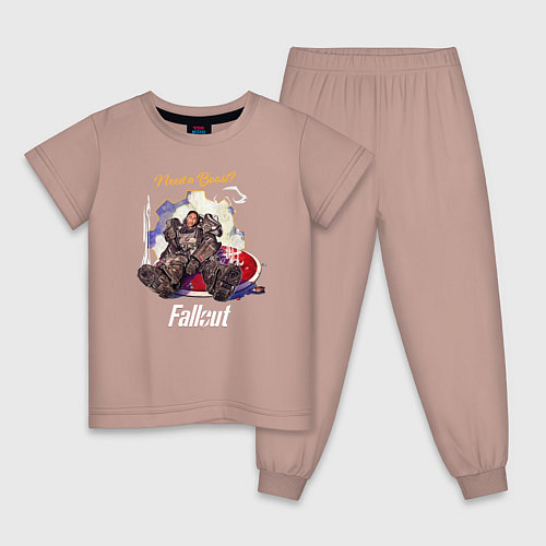 Детская пижама Maximus fallout need a boost / Пыльно-розовый – фото 1