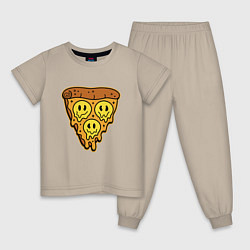 Пижама хлопковая детская Happy nation pizza, цвет: миндальный