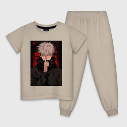 Пижама хлопковая детская Магическая битва Тогэ Инумаки, цвет: миндальный