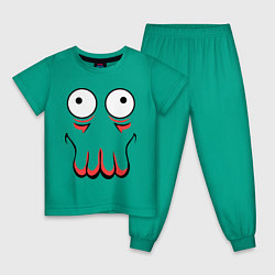 Пижама хлопковая детская John Zoidberg Face, цвет: зеленый