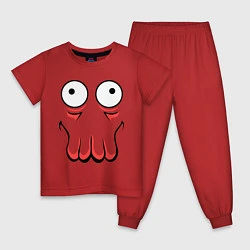 Пижама хлопковая детская John Zoidberg Face, цвет: красный