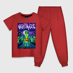 Пижама хлопковая детская Zombie Bart Simpson - nightmare, цвет: красный