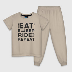 Детская пижама Eat sleep ride repeat