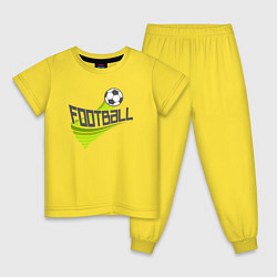 Пижама хлопковая детская Football game, цвет: желтый