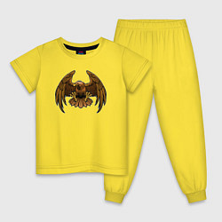Пижама хлопковая детская Орлан, цвет: желтый