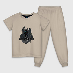 Пижама хлопковая детская Арт Вервольф, цвет: миндальный