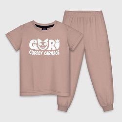 Пижама хлопковая детская Goro cuddly carnage logotype, цвет: пыльно-розовый