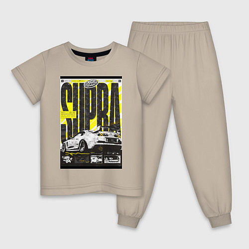 Детская пижама Toyota Supra авто / Миндальный – фото 1