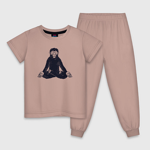 Детская пижама Yoga monkey / Пыльно-розовый – фото 1