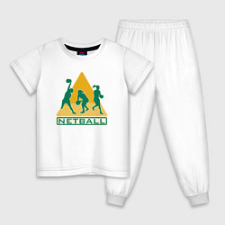 Пижама хлопковая детская Netball, цвет: белый