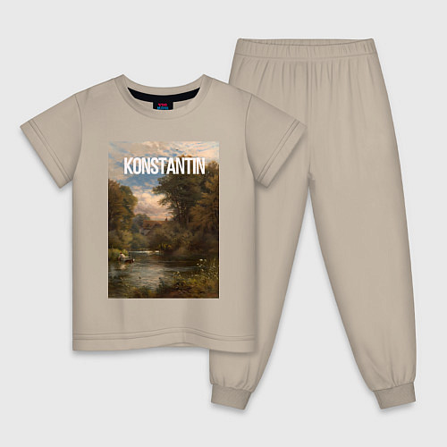 Детская пижама Konstantin озеро в лесу / Миндальный – фото 1