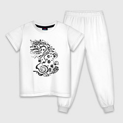 Пижама хлопковая детская Вдохновение из природы, цвет: белый