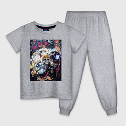 Пижама хлопковая детская Ван-Пис Йонко пираты, цвет: меланж