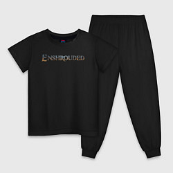 Пижама хлопковая детская Enshrouded logo, цвет: черный